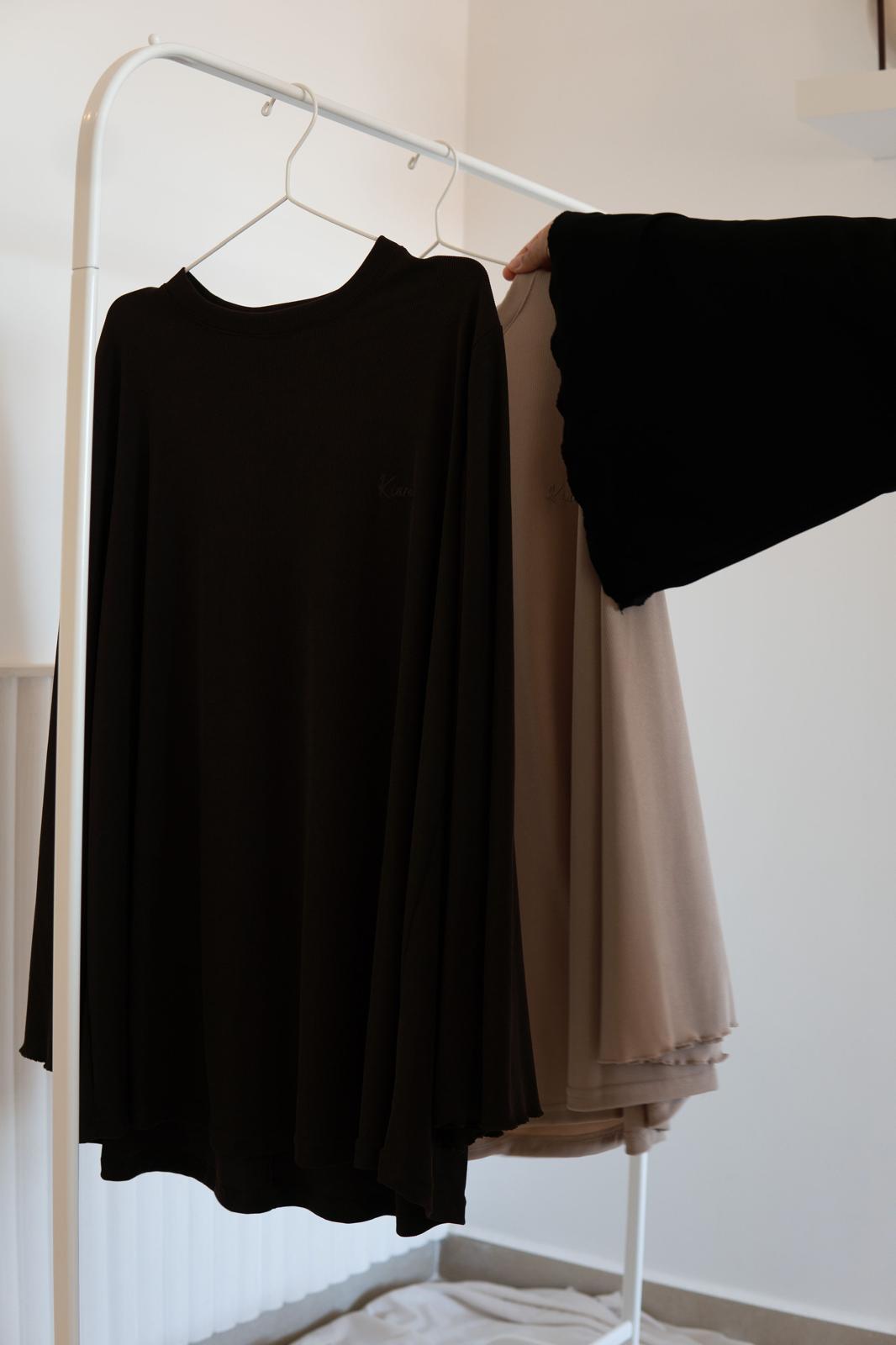 TEE-SHIRT LALLA MANCHE LONGUE NOIR