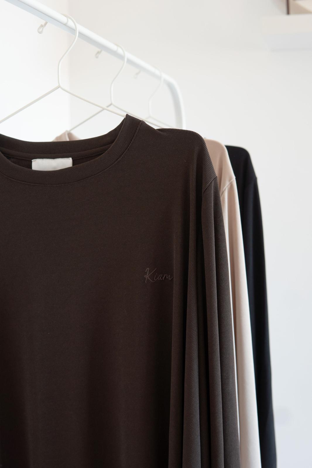 TEE-SHIRT LALLA MANCHE LONGUE MARRON